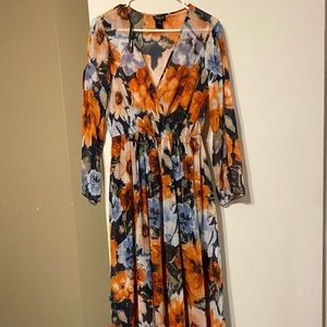 Floral maxi wrap dress